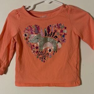 Gymboree Coral Fox Long Sleeve Tee